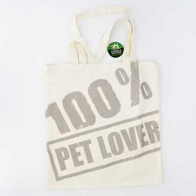 Shopper in tessuto con stampa grigia 100% Pet Lover