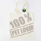 Shopper in tessuto con stampa grigia 100% Pet Lover image number 0