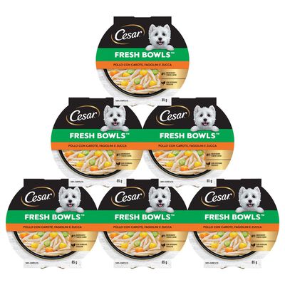 Cesar Fresh Bowls Pollo con carote, fagiolini e zucca 85gr