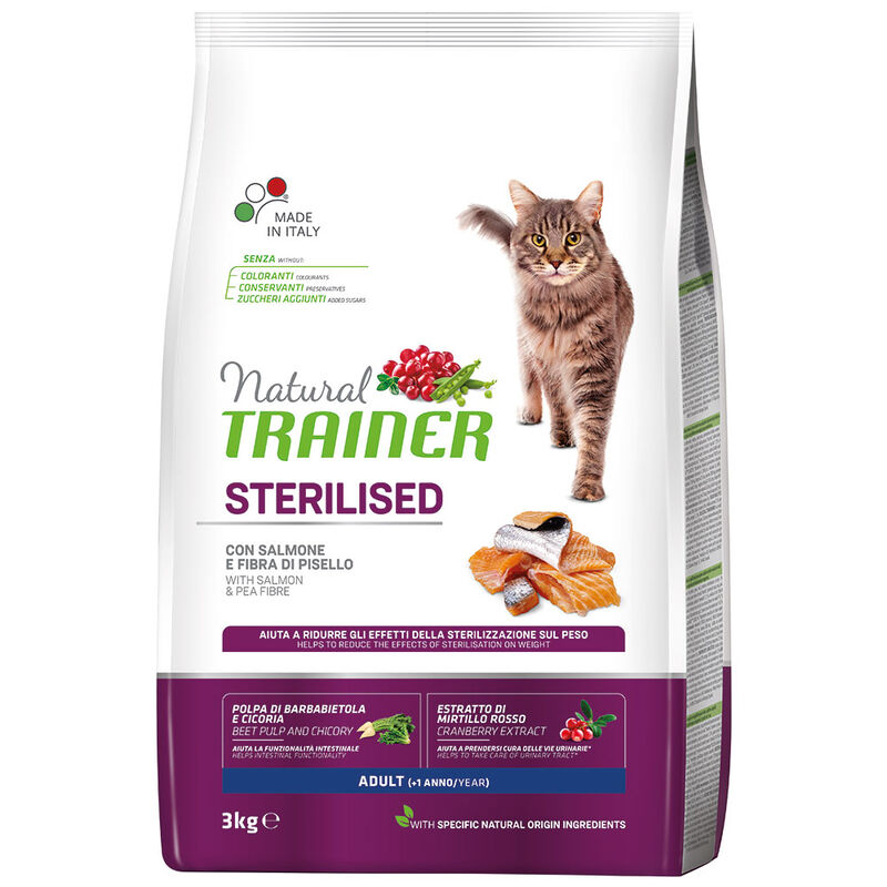 Natural Trainer Cat Adult Sterilised Salmone 3 kg