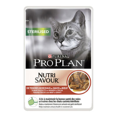 Purina Pro Plan Nutri Savour Cat Adult Sterilised Pezzetti con Manzo in Salsa 85 gr