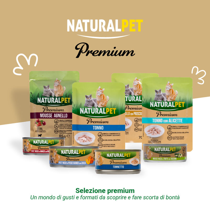 Naturalpet Premium Cat Adult Tonnetto con pesce azzurro 70gr