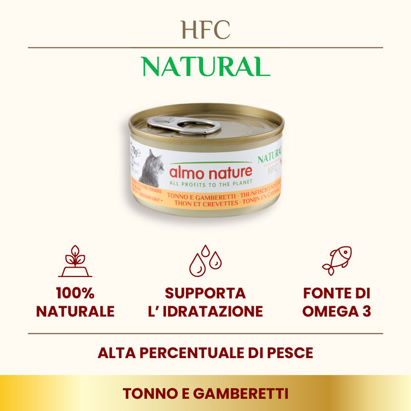 Almo Nature HFC Natural Cat Tonno e Gamberetti 70 gr