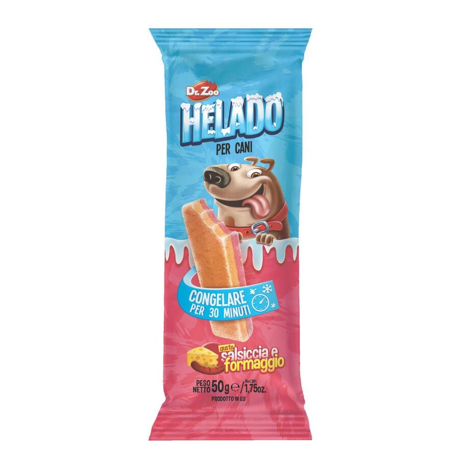 Dr Zoo Helado Gelato per Cani Salsiccia e Formaggio 50 gr