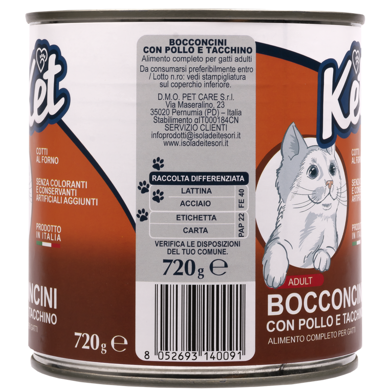 Ket Adult All breeds Bocconcini Pollo e Tacchino 720 gr