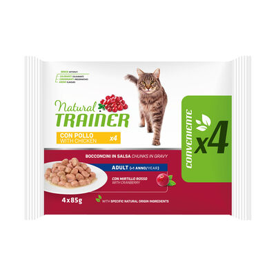 Natural Trainer Cat Adult con Pollo 4x85 gr