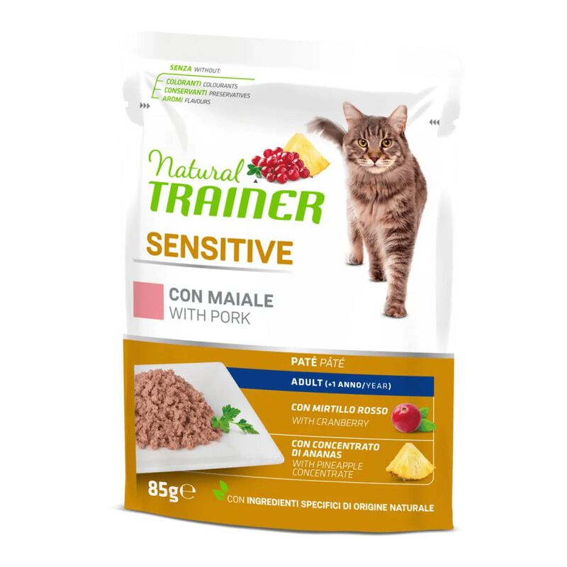 Natural Trainer Cat Sensitive al Maiale 85 gr