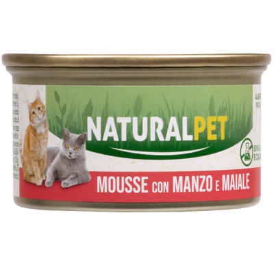 Naturalpet Cat Adult Mousse Manzo e Maiale 85g