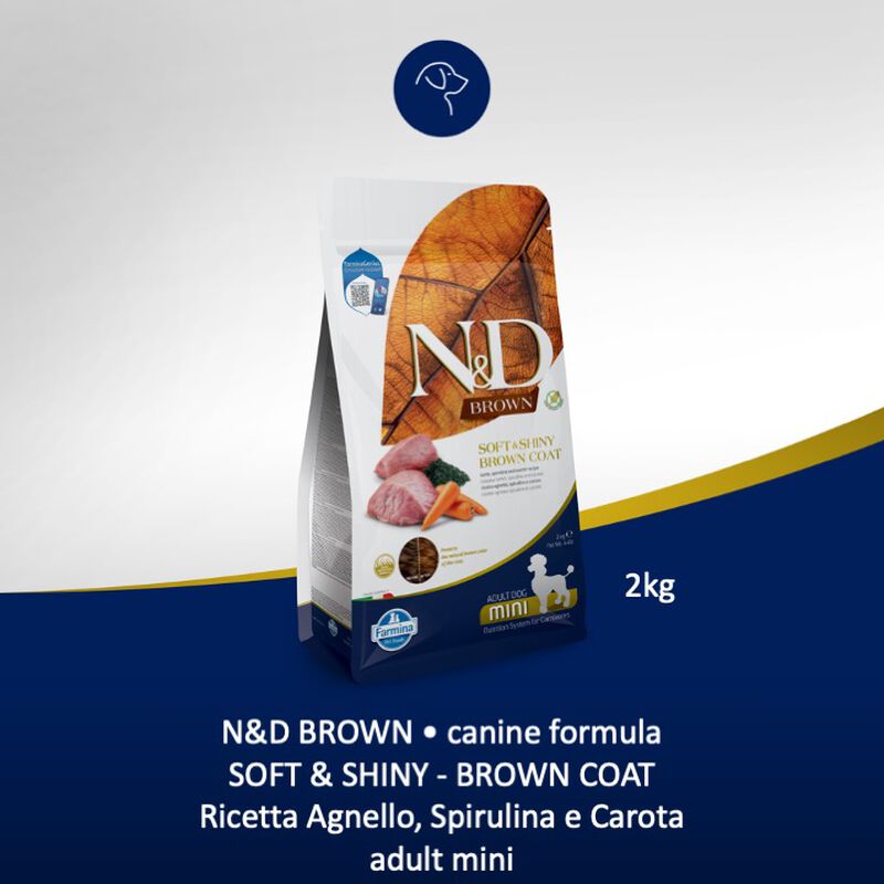Farmina N&D Brown Dog Adult Mini Agnello Spirulina e carote 2 kg