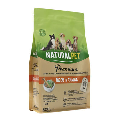 Naturalpet Premium Dog Adult Mini ricco in Anatra 800gr