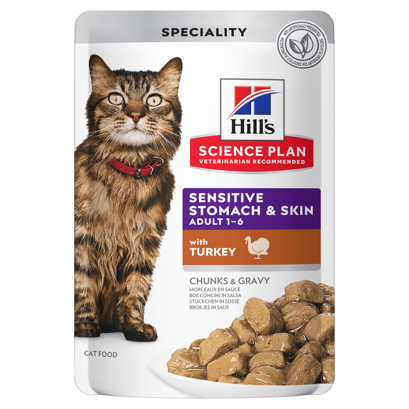 Hill's Science Plan Sensitive Stomach & Skin Cat Adult con tacchino 85gr