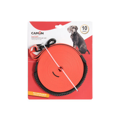 Camon Guinzaglio Lunghina in PVC con banda riflettente Rosso 10 mt