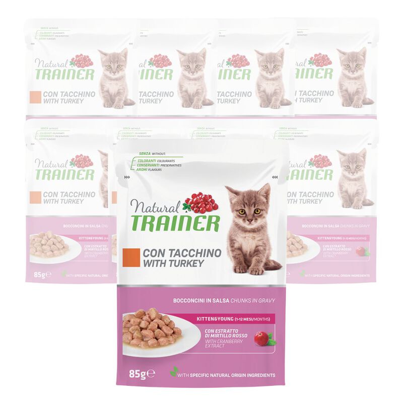 Natural Trainer Cat Kitten&Young Tacchino 85 gr