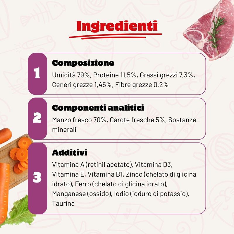 Real Bowl Rag&ugrave; per gatti adulti Manzo 80 gr