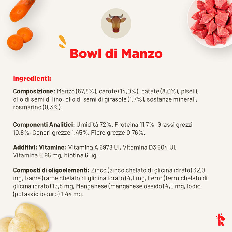 Real Bowl Dog Grain Free Manzo 150 gr