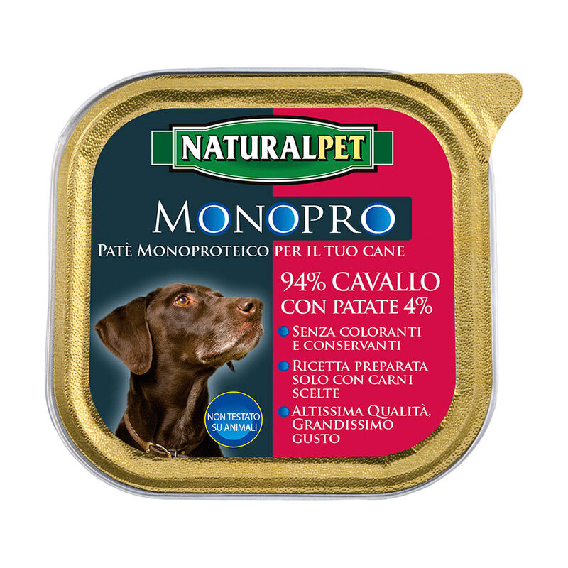 Naturalpet Dog Paté Monopro Cavallo con Patate 150 gr