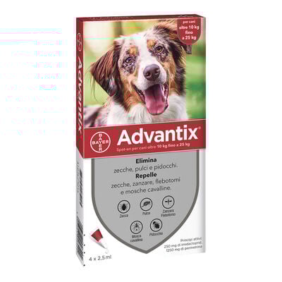 Advantix Spot On Antiparassitario Cane 10-25kg 4 pipette