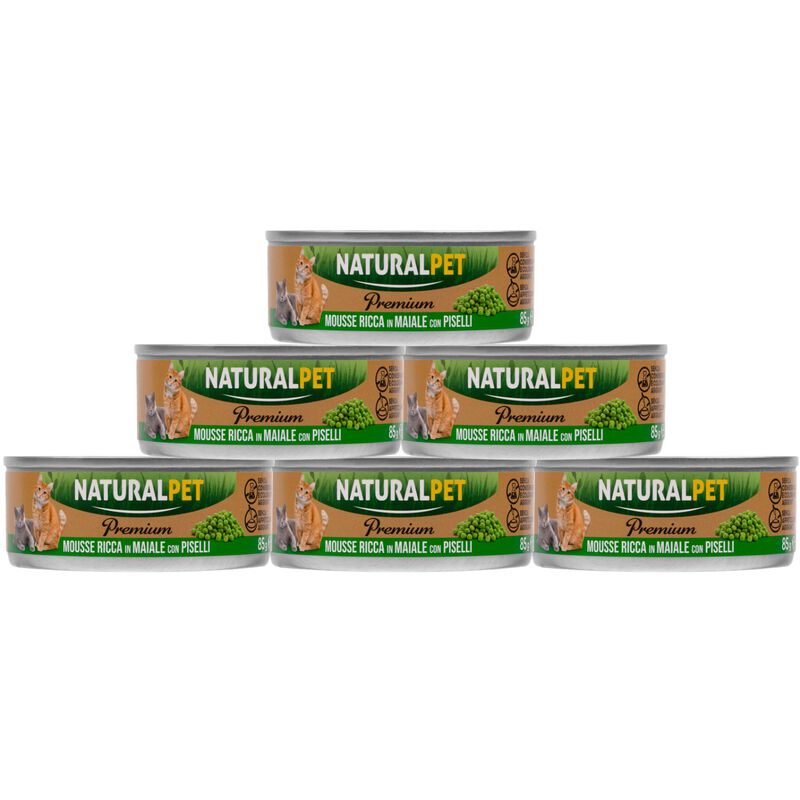 Naturalpet Premium Cat Adult Mousse Maiale e piselli 85gr
