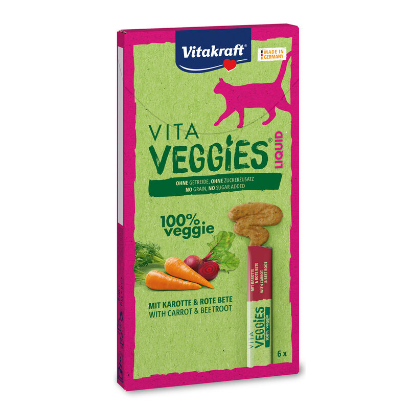 Vitakraft Vita Veggies Liquid per Gatti Carote e Barbabietola 6x15 gr