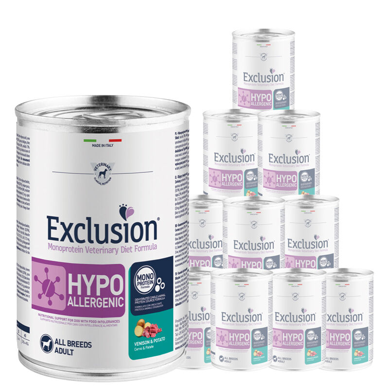 Exclusion Monoprotein Veterinary Diet Dog Hypoallergenic Venison Potato 400 gr