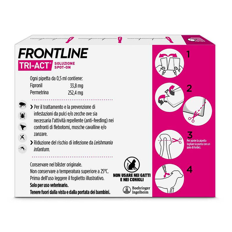 Frontline Tri-act antiparassitario cani 2-5 kg - 3 pipette