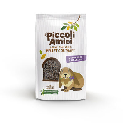 Piccoli Amici Pellet Gourmet Conigli nani adulti ricco in farina di erba medica 2,5kg