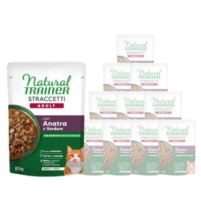 Natural Trainer Cat Adult Bustina Straccetti con Anatra 85 gr