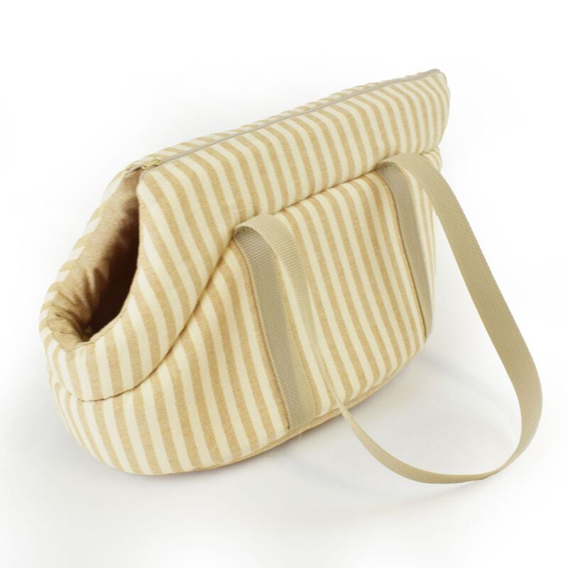 L'Isola dei Tesori Borsa Venere a righe Beige 40x25x21 cm