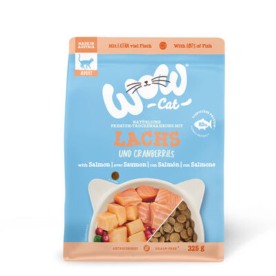 Wow Cat Adult Salmone con mirtilli rossi 325gr