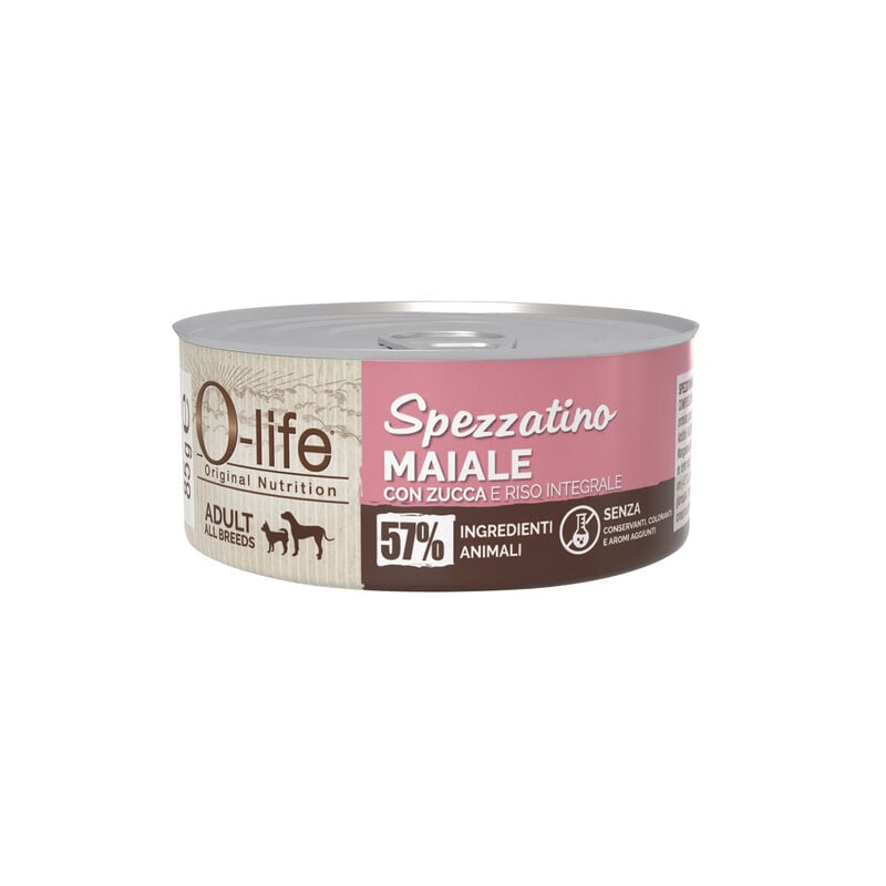 O-life Spezzatino Maiale con zucca per Cani Adulti 85gr