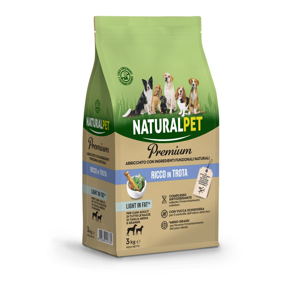 Naturalpet Premium Dog Medium/Large alla Trota Light In Fat 3 kg