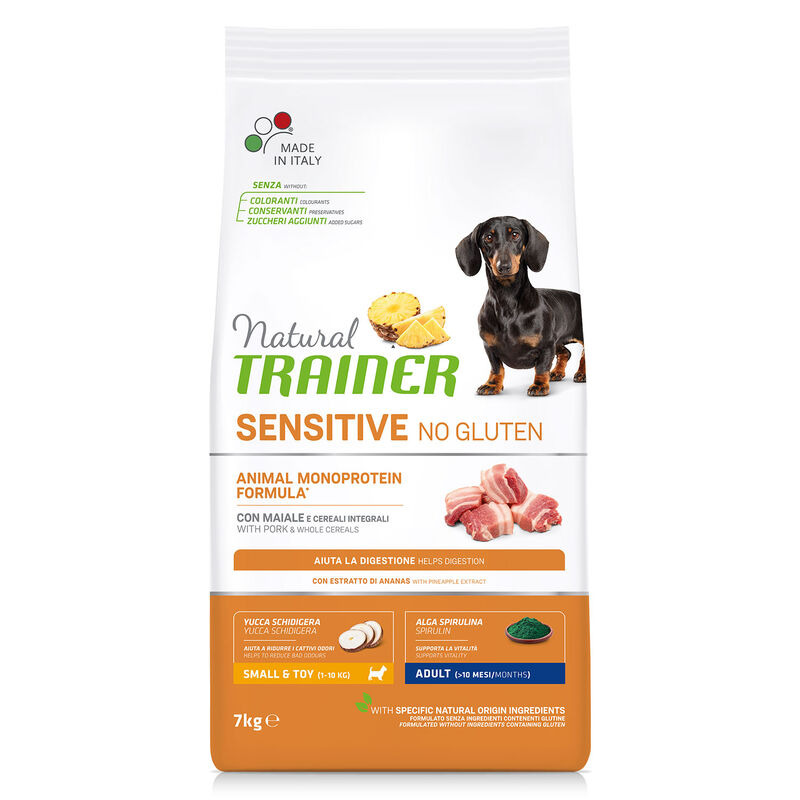 Natural Trainer Dog Adult Mini Sensitive Grain Free con Maiale 7 kg