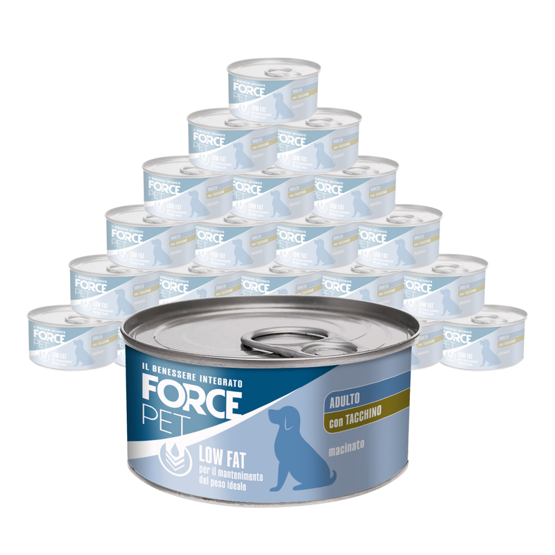 Forcepet Dog Adult Low Fat macinato con tacchino 150gr
