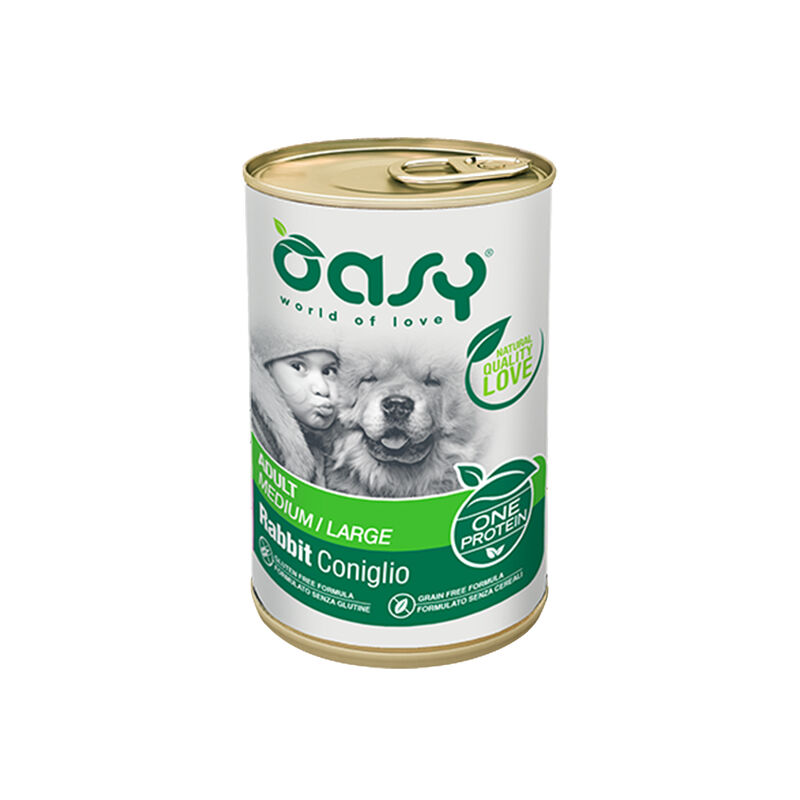 Oasy Dog Adult Medium Large One Protein Coniglio Lattina 400 gr