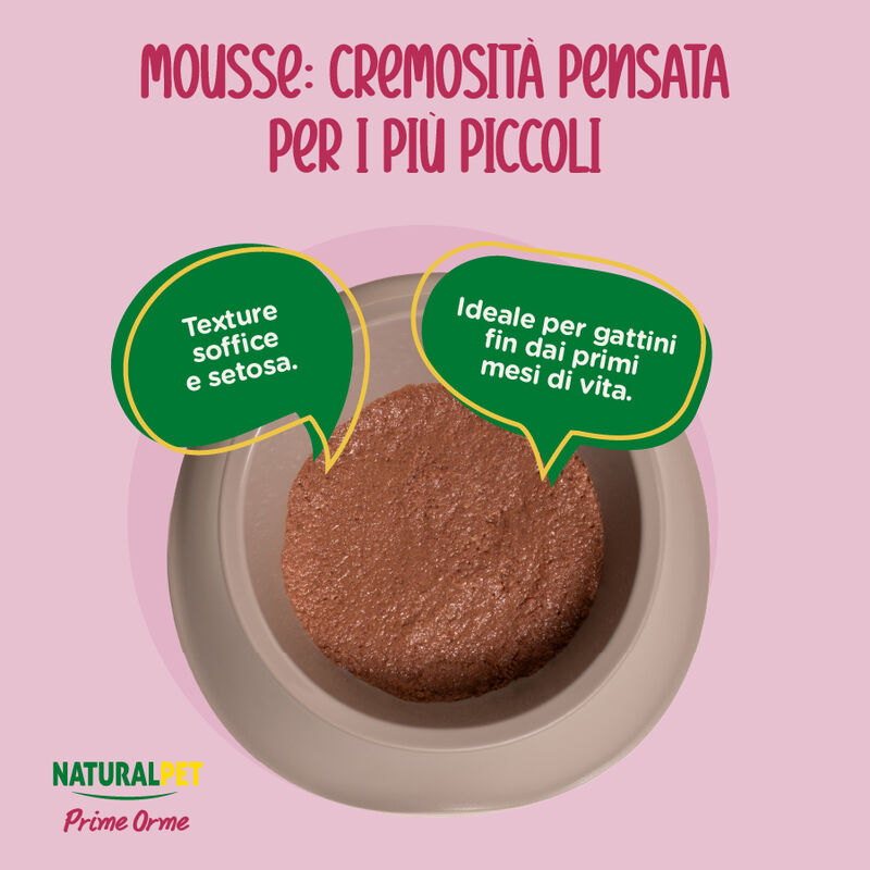 Naturalpet Prime Orme Kitten Mousse Manzo 85 gr