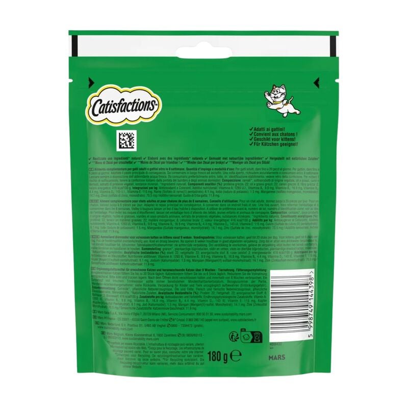 Catisfactions Snack per Gatto con Erba Gatta 180 gr