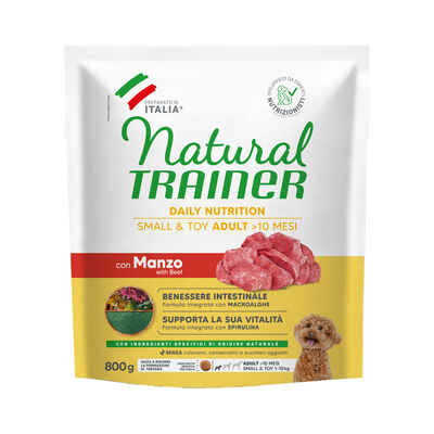 Natural Trainer Dog Adult Small & Toy con Manzo e Riso 800 gr