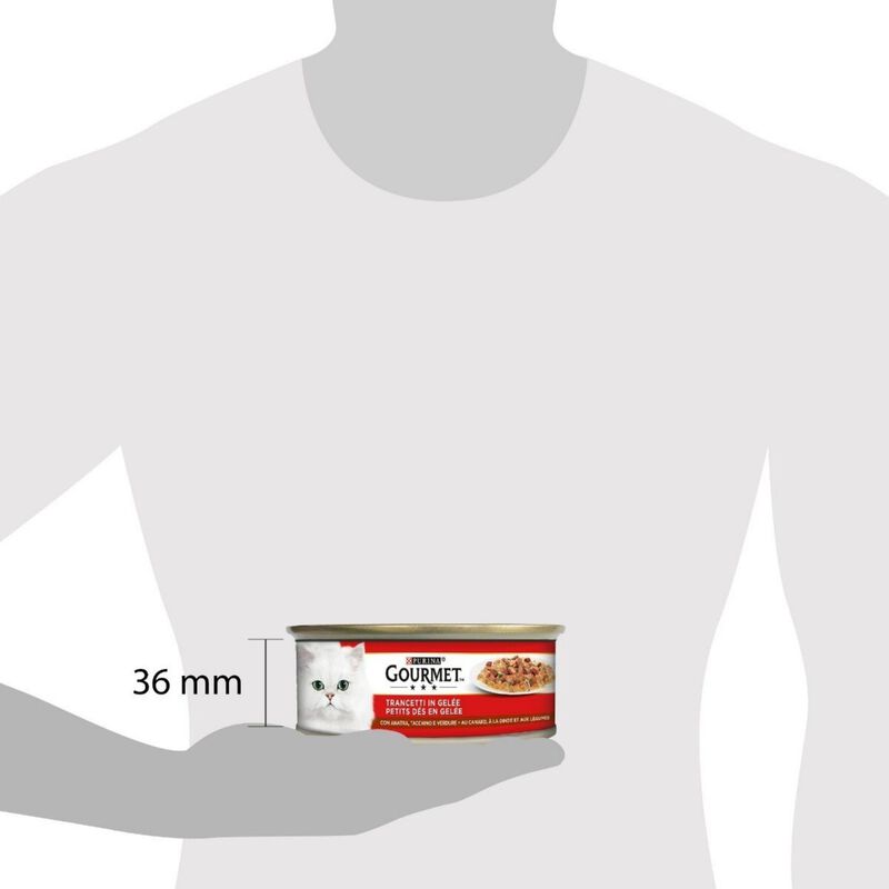 Gourmet Rosso Cat Adult Trancetti in gelatina con Tacchino Anatra e Verdure 195 gr