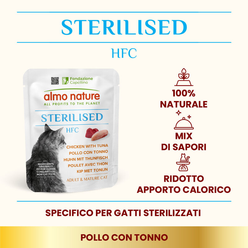 Almo Nature Cat HFC Sterilised Pollo con Tonno 50g