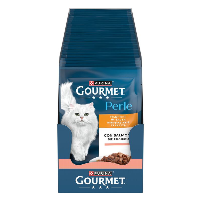 Gourmet Perle Cat Adult Filettini in Salsa con Salmone 85 gr