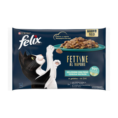 Felix Cat Adult Fettine al vapore Salmone e tonno 80grx4pz