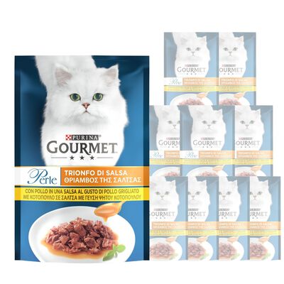 Gourmet Perle Cat Adult Trionfo di Salsa con Pollo 85 gr