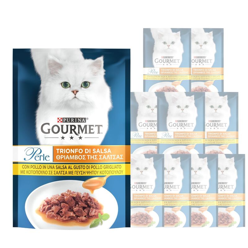 Gourmet Perle Cat Adult Trionfo di Salsa con Pollo 85 gr