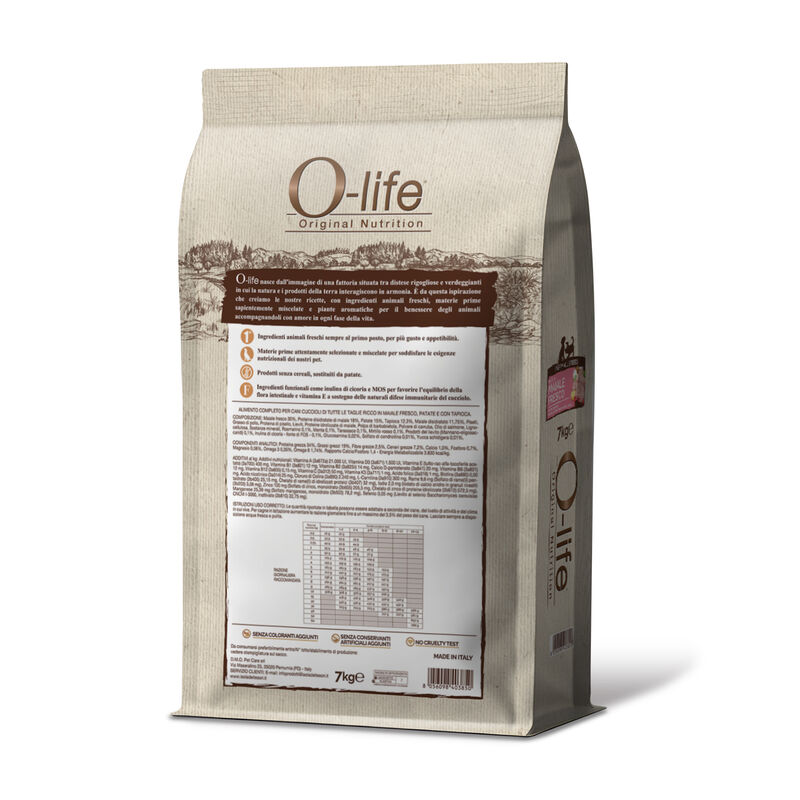 O-life Dog Puppy All Breeds con Maiale Fresco 7 kg