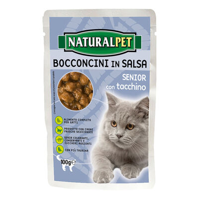 Naturalpet Cat Senior Bocconcini in salsa Tacchino 100 gr
