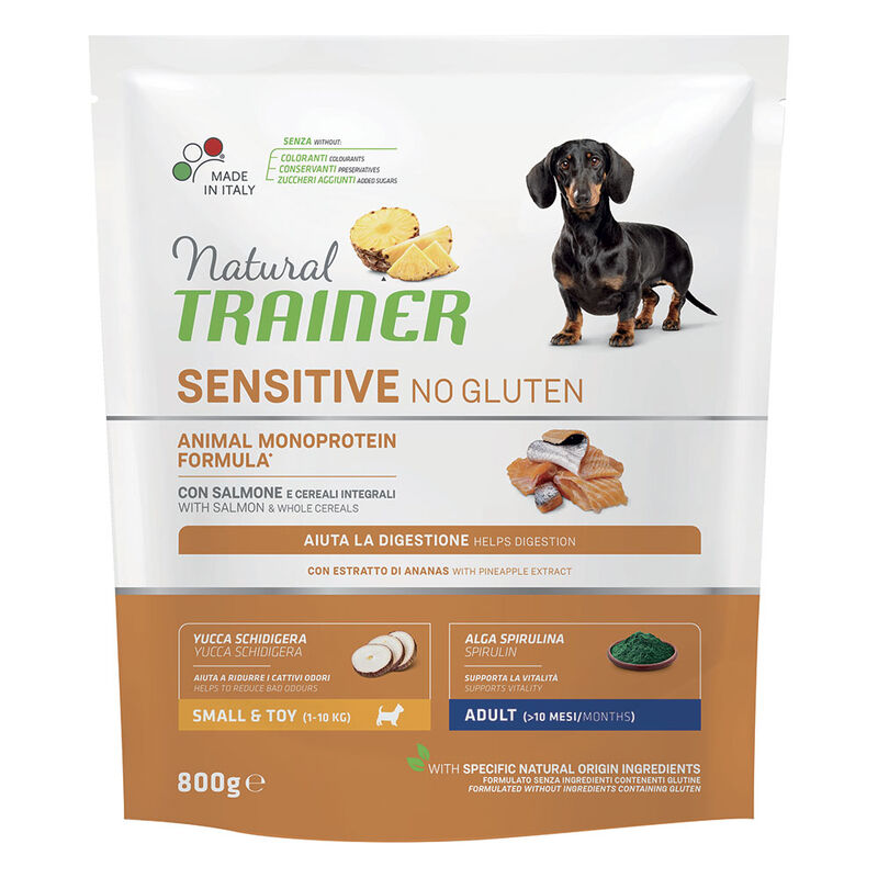 Natural Trainer Sensitive Dog No Gluten Small & Toy Adult con Salmone 800 gr