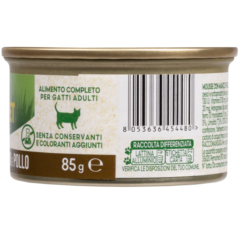 Naturalpet Cat Adult Mousse Manzo e Pollo 85gr