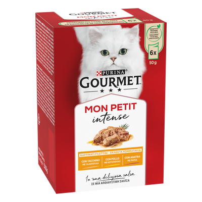 Gourmet Mon Petit Cat Adult con Anatra, Pollo, Tacchino 6x50 gr