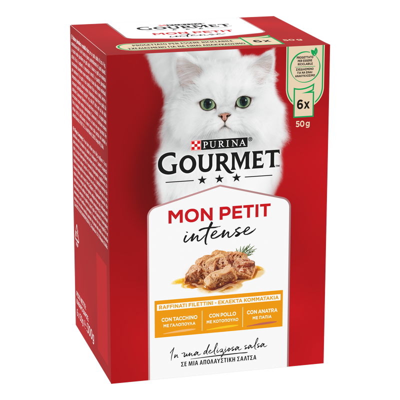 Gourmet Mon Petit Cat Adult con Anatra, Pollo, Tacchino 6x50 gr