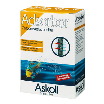 Askoll Adsorbor Carbone Attivo per acquari 3 sacchetti da 100g